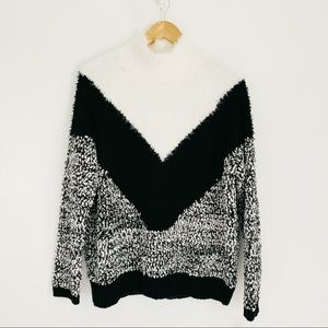 Bar III Sweater Black White and Oversized